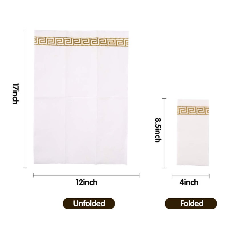 Vplus 200 PACK Guest Towels Disposable Bathroom, Decorative Bathroom Napkins, Soft and Absorbent Disposable Dinner Napkins Cloth Like for Kitchen, Parties, Weddings, Christmas Partyï¼ˆGold) - Image 3